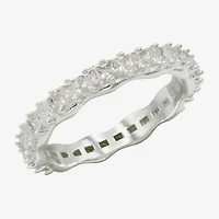 Sparkle Allure Womens 3.5MM Cubic Zirconia Pure Silver Over Brass Marquise Eternity Band