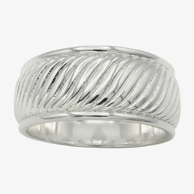 Sparkle Allure Womens 9.5MM Pure Silver Over Brass Band