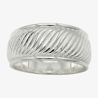 Sparkle Allure Womens 9.5MM Pure Silver Over Brass Band