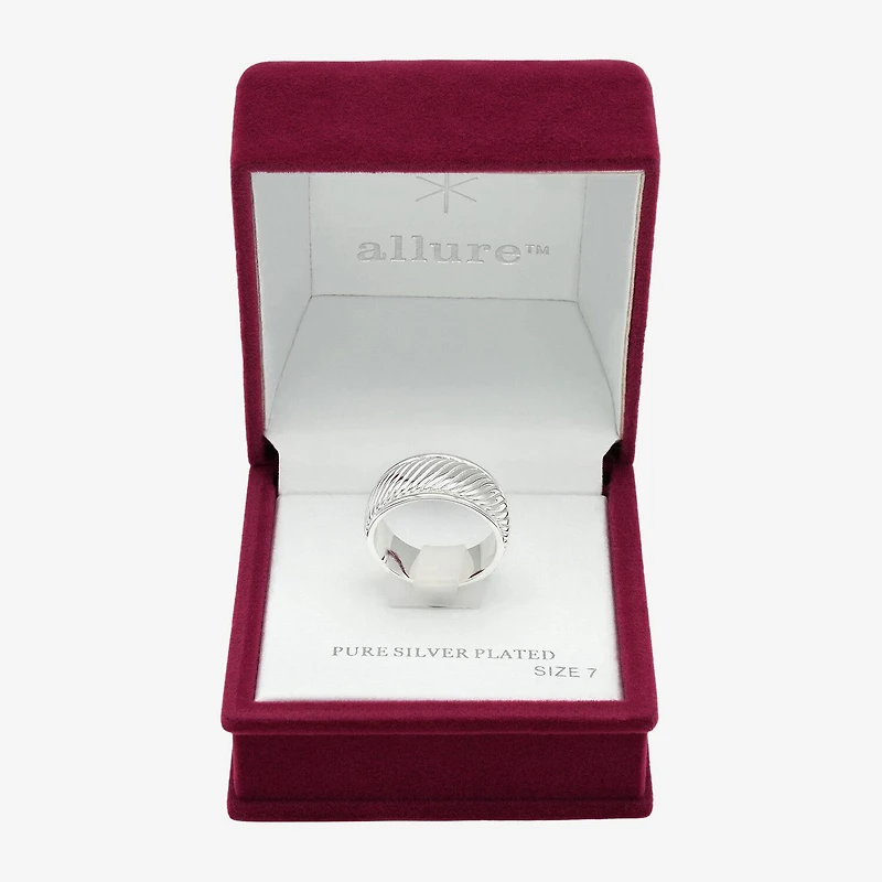 Sparkle Allure Womens 9.5MM Pure Silver Over Brass Band