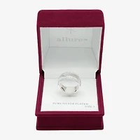 Sparkle Allure Womens 9.5MM Pure Silver Over Brass Band