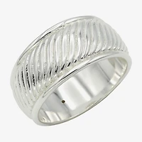 Sparkle Allure Womens 9.5MM Pure Silver Over Brass Band