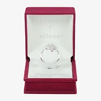 Sparkle Allure Womens Cubic Zirconia Pure Silver Over Brass Cushion Cocktail Ring