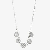 Sparkle Allure Womens Pure Silver Over Brass 18 Inch Collar Necklace