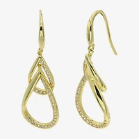Sparkle Allure Womens Cubic Zirconia 14K Gold Over Brass Drop Earrings