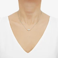 Limited Quantities! Womens Genuine White Mother Of Pearl 14K Gold Evil Eye 18 Inch Pendant Necklace