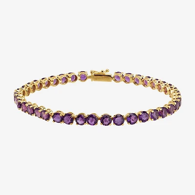 Limited Quantities! Womens Genuine Purple Amethyst 14K Gold 7 Inch Tennis Bracelet