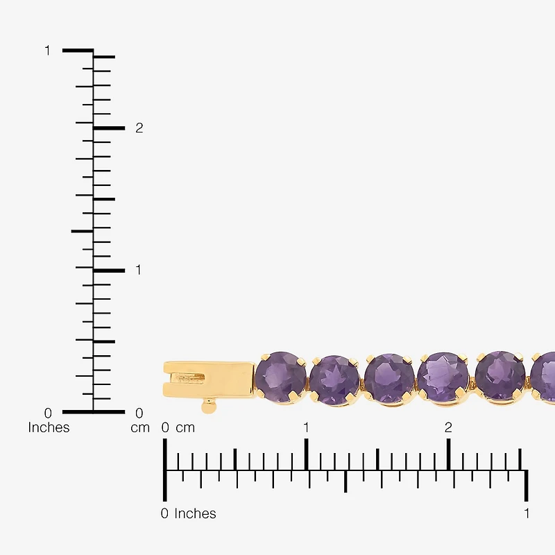 Limited Quantities! Womens Genuine Purple Amethyst 14K Gold 7 Inch Tennis Bracelet