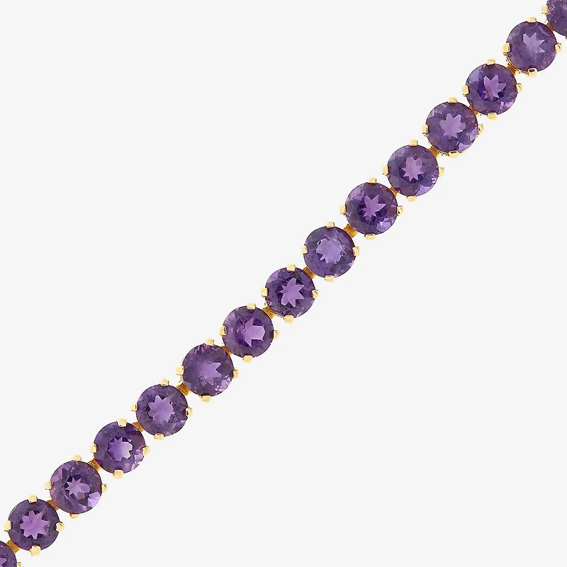 Limited Quantities! Womens Genuine Purple Amethyst 14K Gold 7 Inch Tennis Bracelet