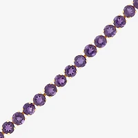 Limited Quantities! Womens Genuine Purple Amethyst 14K Gold 7 Inch Tennis Bracelet