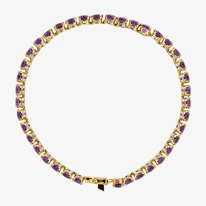 Limited Quantities! Womens Genuine Purple Amethyst 14K Gold 7 Inch Tennis Bracelet
