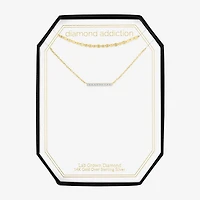 (G-H / I1-I2) Womens Diamond Accent Lab Grown White Diamond 14K Gold Over Silver Bar 2-pc. Necklace Set