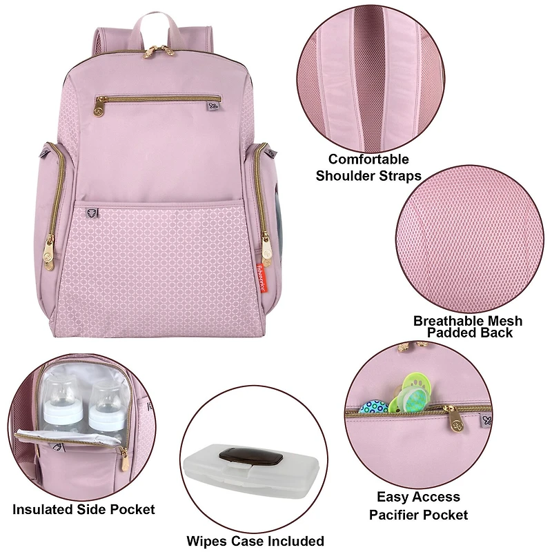 Fisher-Price Adjustable Straps Cell Phone Pocket Diaper Bag