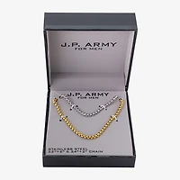 Mens Stainless Steel 2-pc. Necklace Set