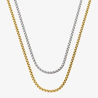 Mens Stainless Steel 2-pc. Necklace Set