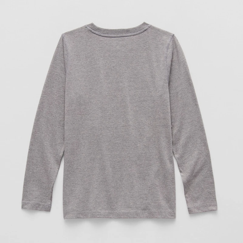 Thereabouts Little & Big Kid Boys Crew Neck Long Sleeve Regular Fit Graphic T-Shirt