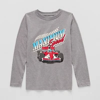 Thereabouts Little & Big Kid Boys Crew Neck Long Sleeve Regular Fit Graphic T-Shirt