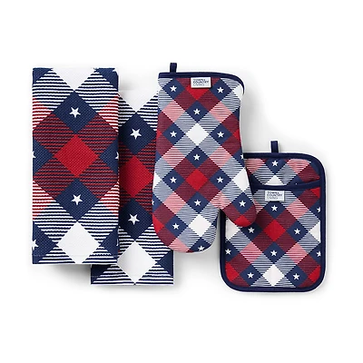 Town And Country Patriotic Plaid 4-pc. Kitchen Towel Set
