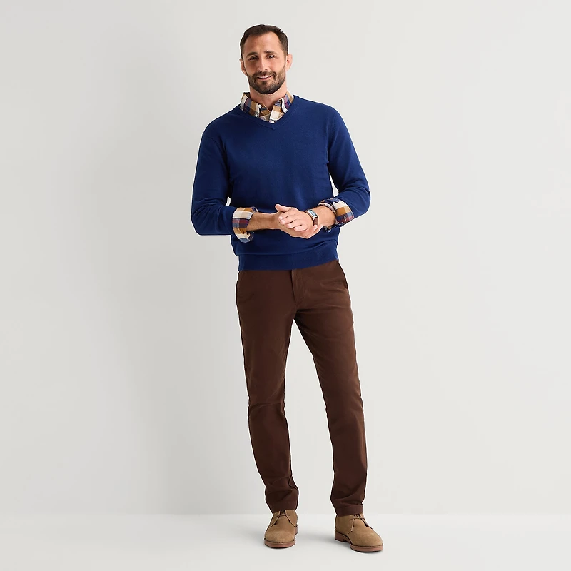St. John's Bay Fine Gauge Mens V Neck Long Sleeve Pullover Sweater