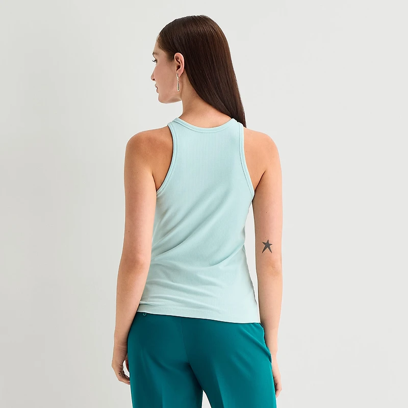 Worthington Womens Crew Neck Sleeveless Tank Top