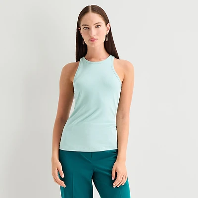 Worthington Womens Crew Neck Sleeveless Tank Top