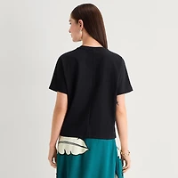 Worthington Womens Crew Neck Short Sleeve T-Shirt