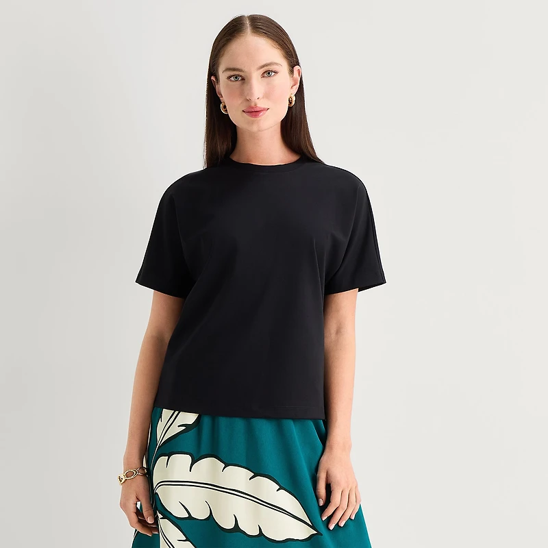 Worthington Womens Crew Neck Short Sleeve T-Shirt