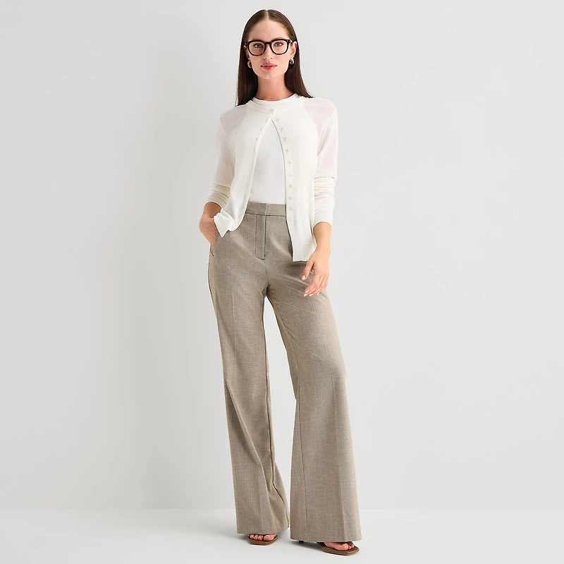 Worthington Womens Cowl Neck Long Sleeve Button Cardigan