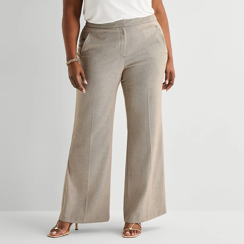 Worthington Plus Womens Fit and Flare Pant