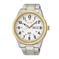Seiko® Mens Two-Tone Solar Dress Watch SNE370