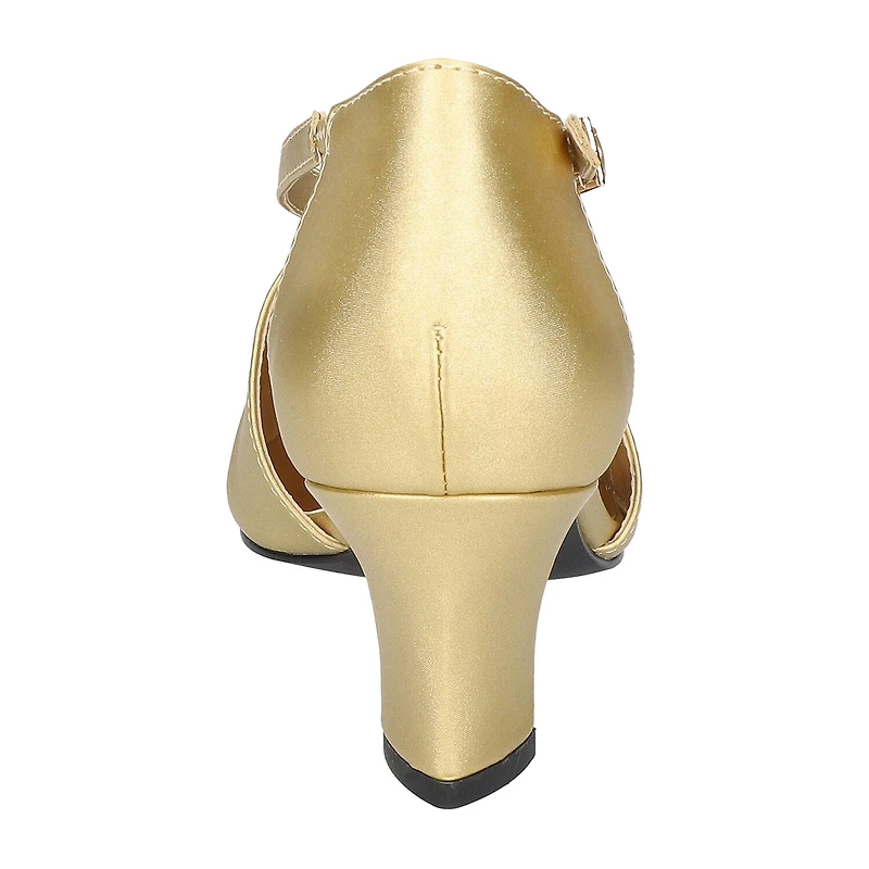 Easy Street Elegance Womens Round Closed Toe Block Heel Pumps