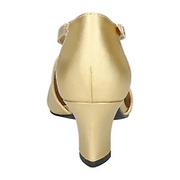 Easy Street Elegance Womens Round Closed Toe Block Heel Pumps