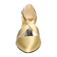 Easy Street Elegance Womens Round Closed Toe Block Heel Pumps