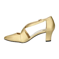 Easy Street Elegance Womens Round Closed Toe Block Heel Pumps