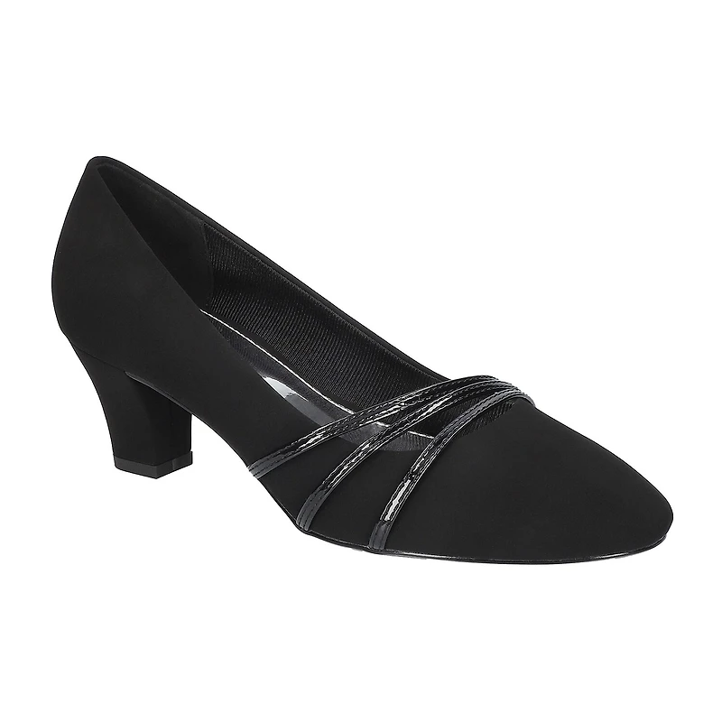 Easy Street Cristiny Womens Round Closed Toe Block Heel Pumps