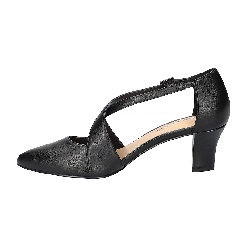 Easy Street Elegance Womens Round Closed Toe Block Heel Pumps