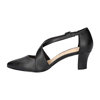 Easy Street Elegance Womens Round Closed Toe Block Heel Pumps