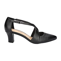 Easy Street Elegance Womens Round Closed Toe Block Heel Pumps