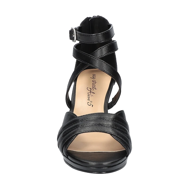 Easy Street Crissa Womens Round Open Toe Stiletto Heel Pumps