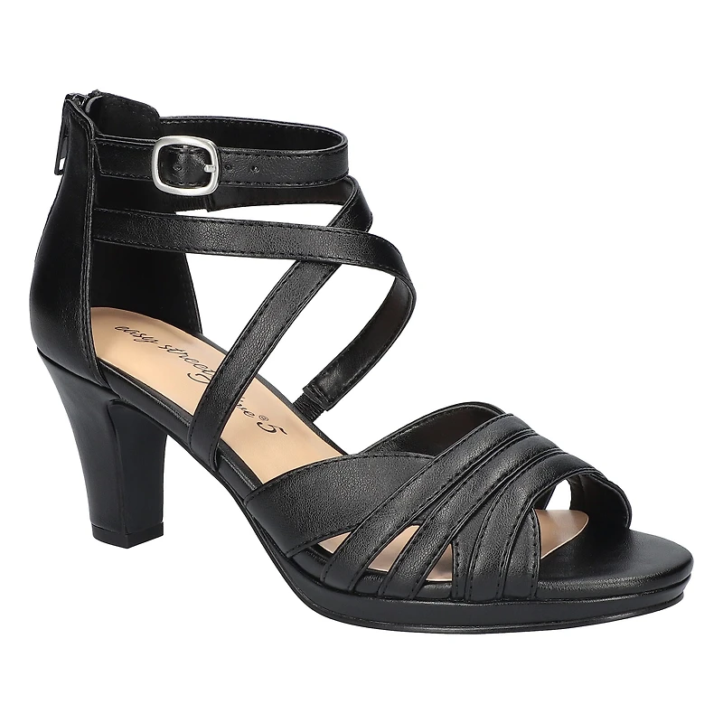 Easy Street Crissa Womens Round Open Toe Stiletto Heel Pumps