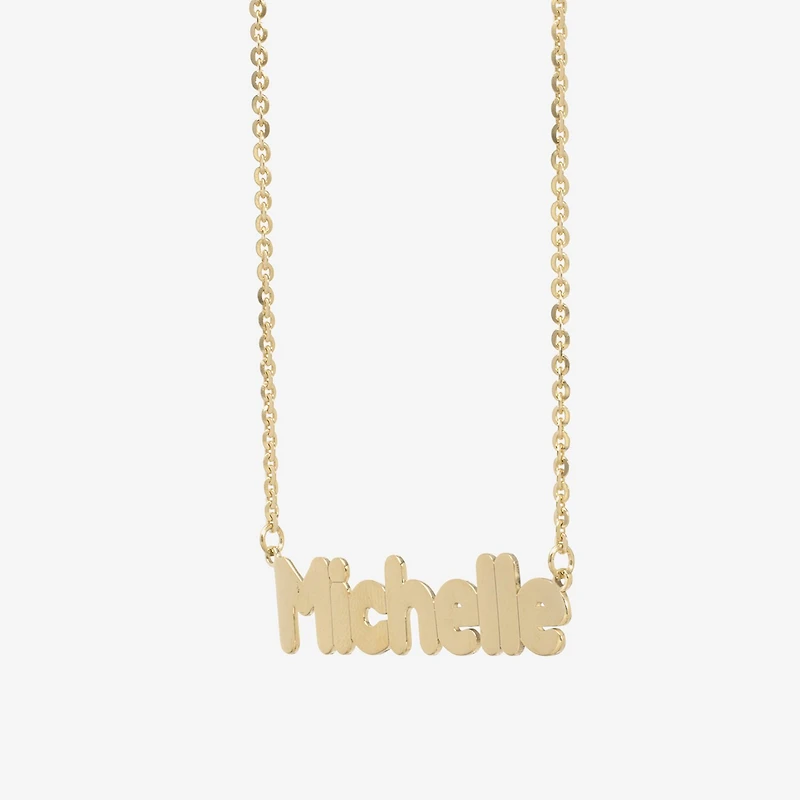 Womens 14K Gold Over Silver Inch Name Necklace