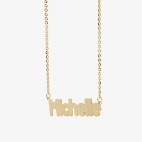 Womens 14K Gold Over Silver Inch Name Necklace