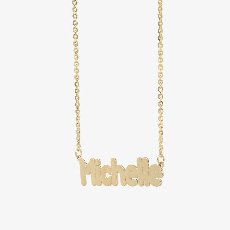 Womens 14K Gold Over Silver Inch Name Necklace