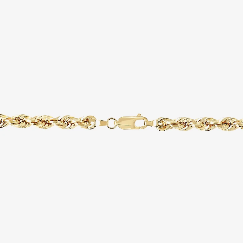 Unisex Adult 10K Gold 24 Inch Rope Chain Necklace