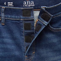 a.n.a Womens High Rise Adaptive Easy-on + Easy-off Straight Leg Jean