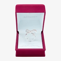 Sparkle Allure Womens Cubic Zirconia Pure Silver Over Brass Bow Cocktail Ring