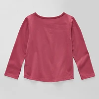 Okie Dokie Toddler & Little Girls Round Neck Long Sleeve Regular Fit Graphic T-Shirt