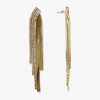 Bijoux Bar Gold Tone Snake Chain Womens Crystal Drop Earrings