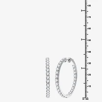 (H-I / Si2-I1) 5 CT. T.W. Lab Grown White Diamond 10K or Yellow Gold 35mm Hoop Earrings
