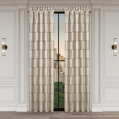 Queen Street Benton Flax Rod Pocket Blackout Set of 2 Curtain Panel